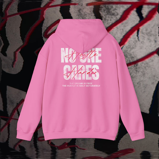 No One Cares, Hustle Harder - Pink - Hoodie