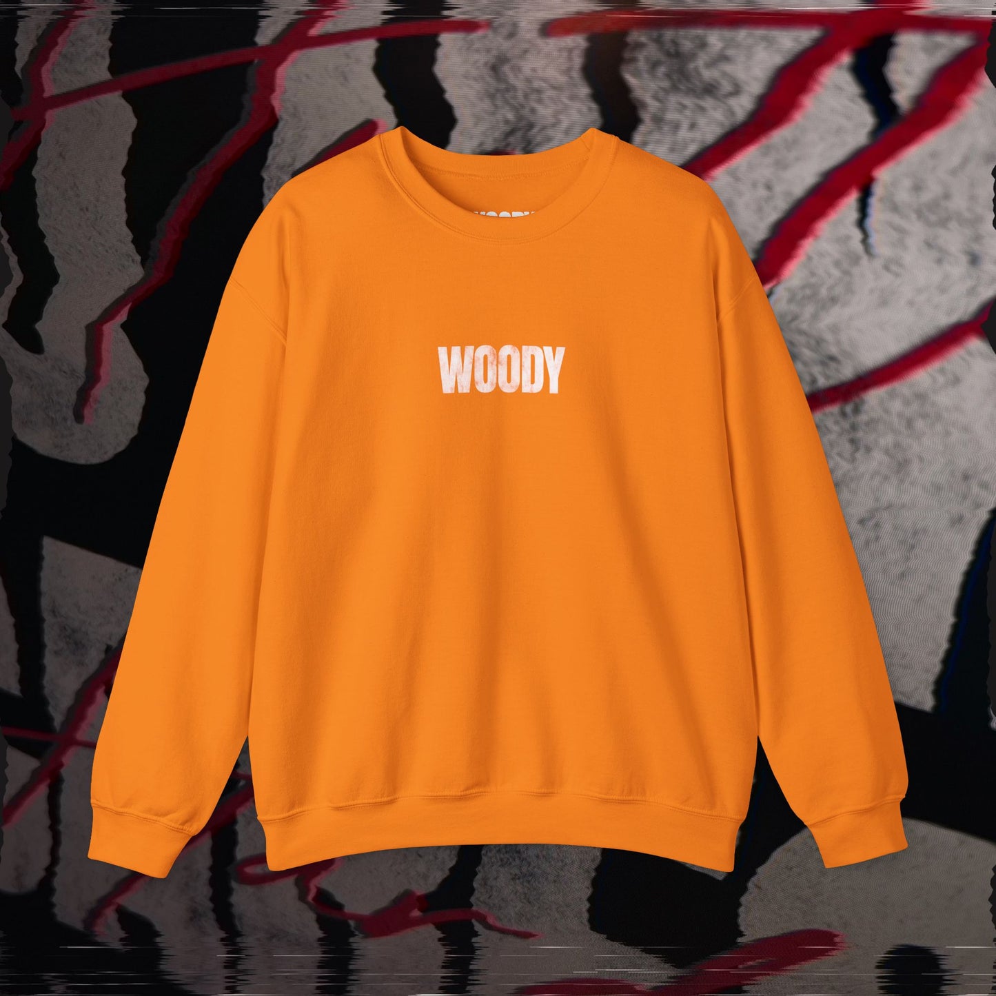 No One Cares, Hustle Harder - Orange - Crewneck