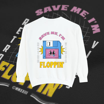 Save Me, I'm Floppin' - White - Crewneck