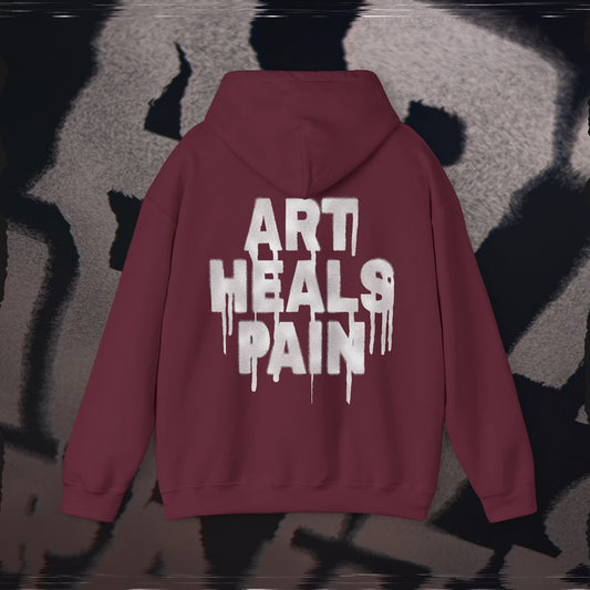 Art Heals Pain - Maroon - Hoodie