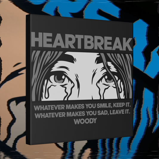 Heartbreak Part II - 20x20 Matte Canvas Print - Black and White