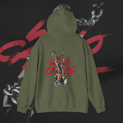 Who Cares - Military Green - Hoodie