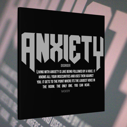 Anxiety – 20x20 Matte Canvas Print - Black and White