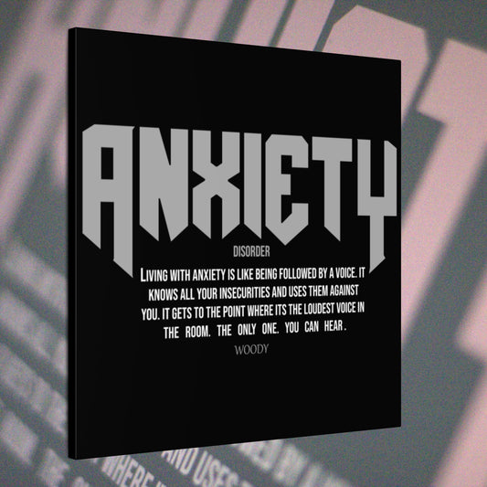 Anxiety – 20x20 Matte Canvas Print - Black and White