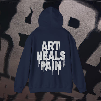 Art Heals Pain - Navy - Hoodie