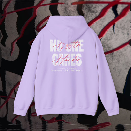 No One Cares, Hustle Harder - Orchid - Hoodie