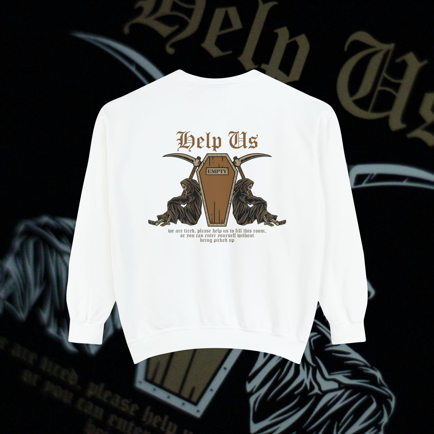 Help Us - White - Crewneck