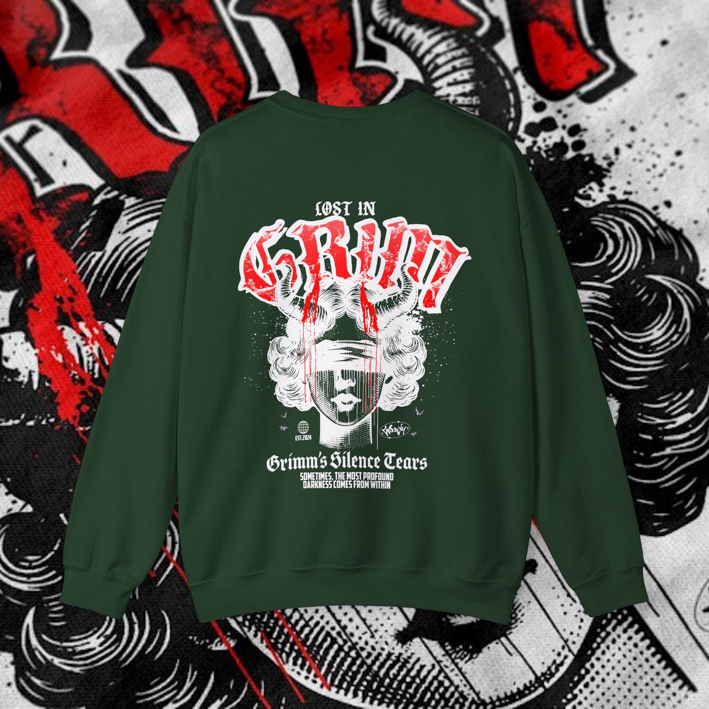 Lost In Grim - Forest Green - Crewneck