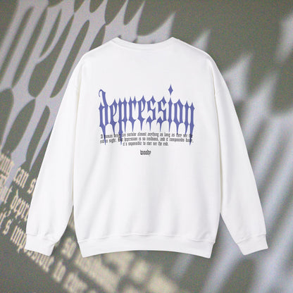 Depression - White - Crewneck