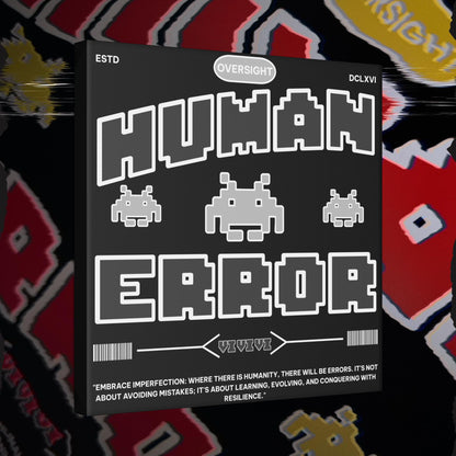 Human Error – 20x20 Matte Canvas Print - Black and White