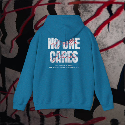 No One Cares, Hustle Harder - Sapphire - Hoodie