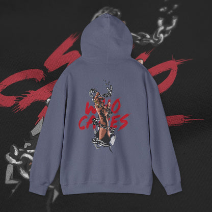 Who Cares - Heather Navy - Hoodie