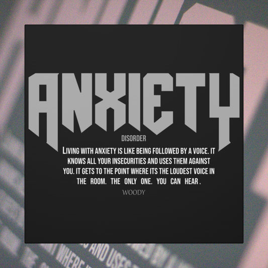 Anxiety – 20x20 Matte Canvas Print - Black and White