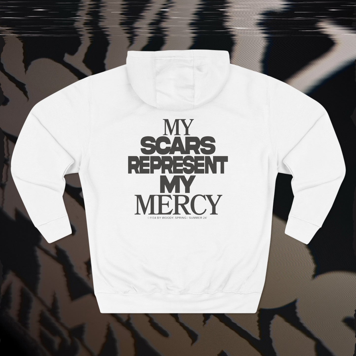 My Scars Represent My Mercy - White - Hoodie