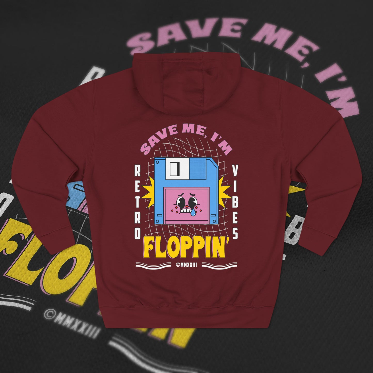 Save Me, I'm Floppin' - Burgundy - Hoodie