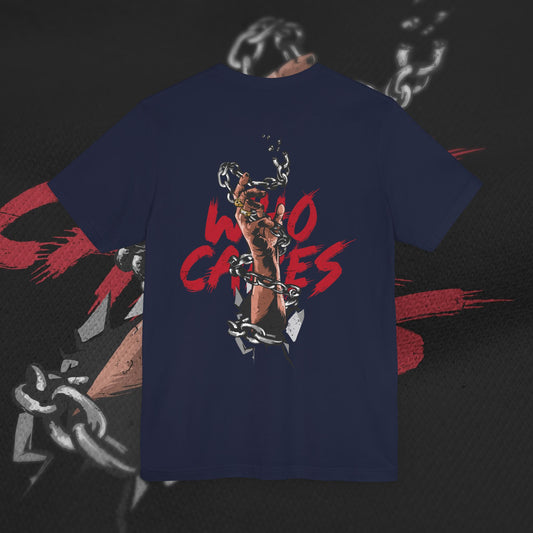 Who Cares - Navy - T-Shirt