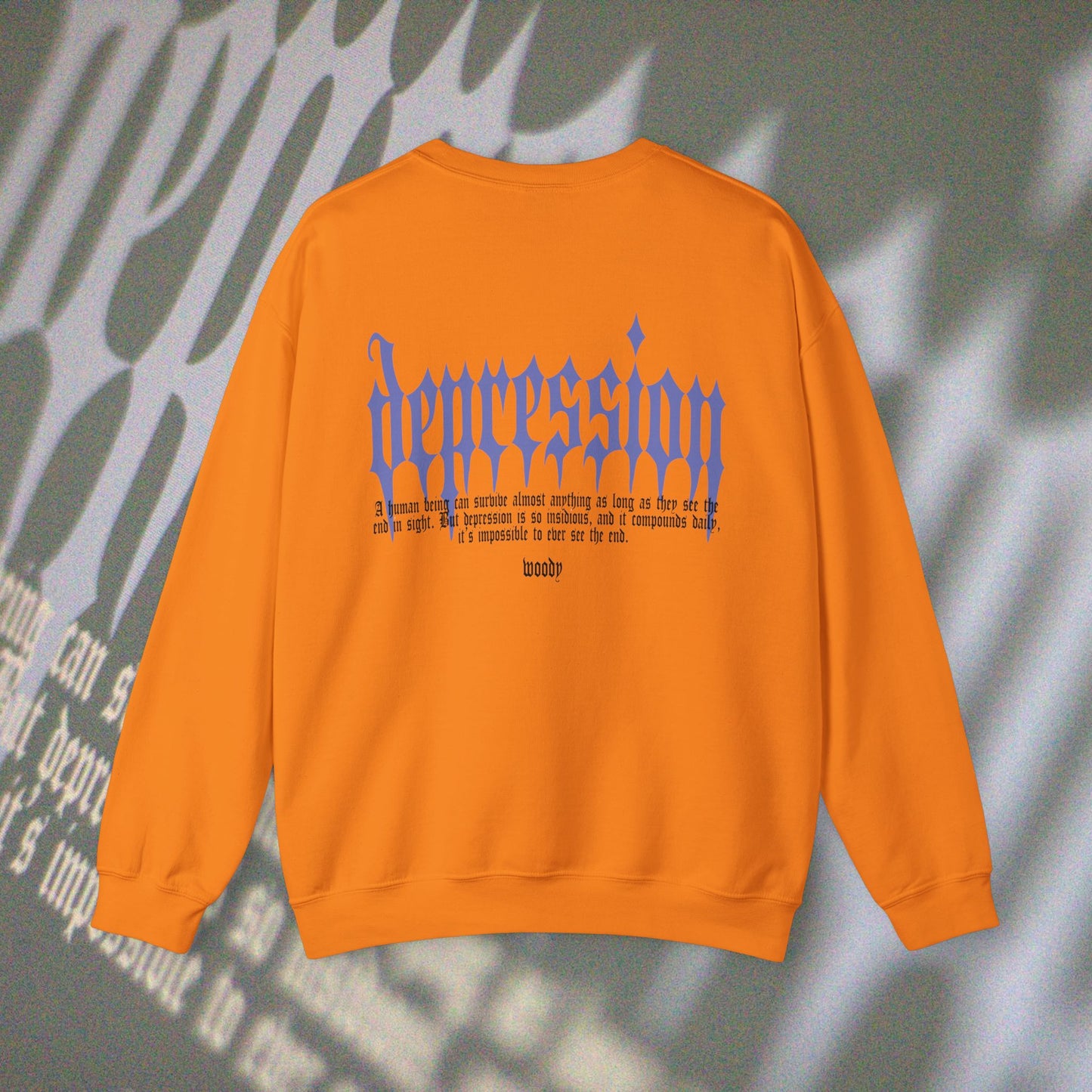 Depression - Safety Orange - Crewneck