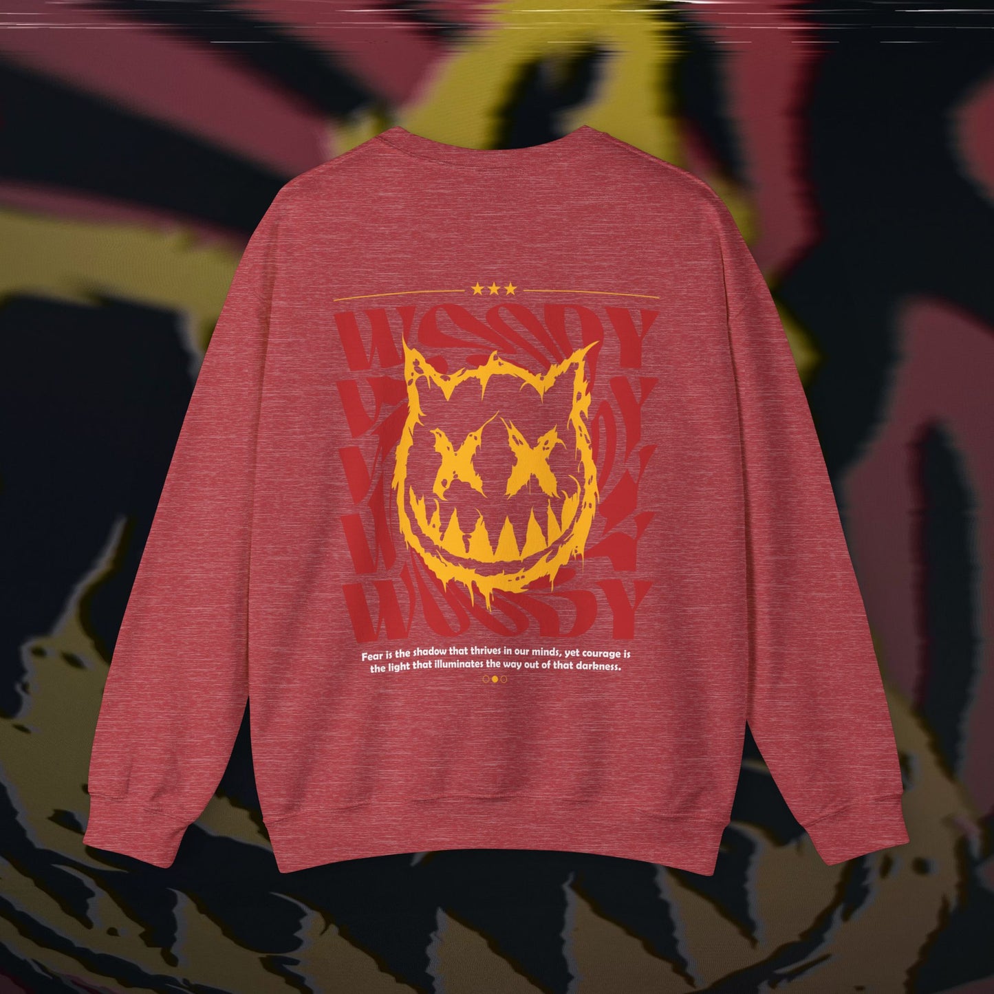 Face Your Demons - Heather Sport Scarlet Red - Crewneck