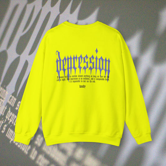 Depression - Safety Green - Crewneck