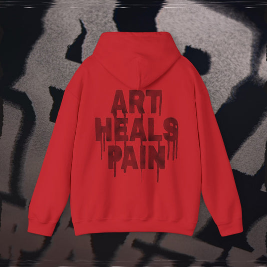 Art Heals Pain - Red - Hoodie