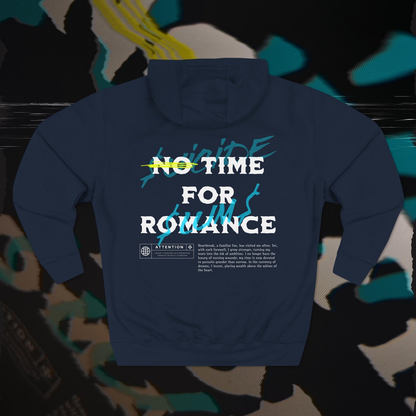 No Time For romance - Navy - Hoodie