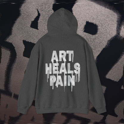 Art Heals Pain - Dark Heather - Hoodie