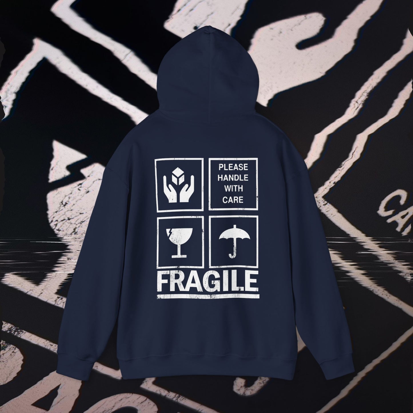 Fragile - Navy - Hoodie