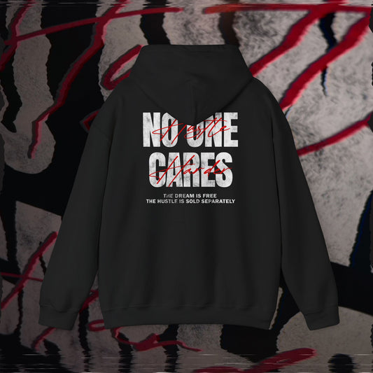 No One Cares, Hustle Harder - Black - Hoodie