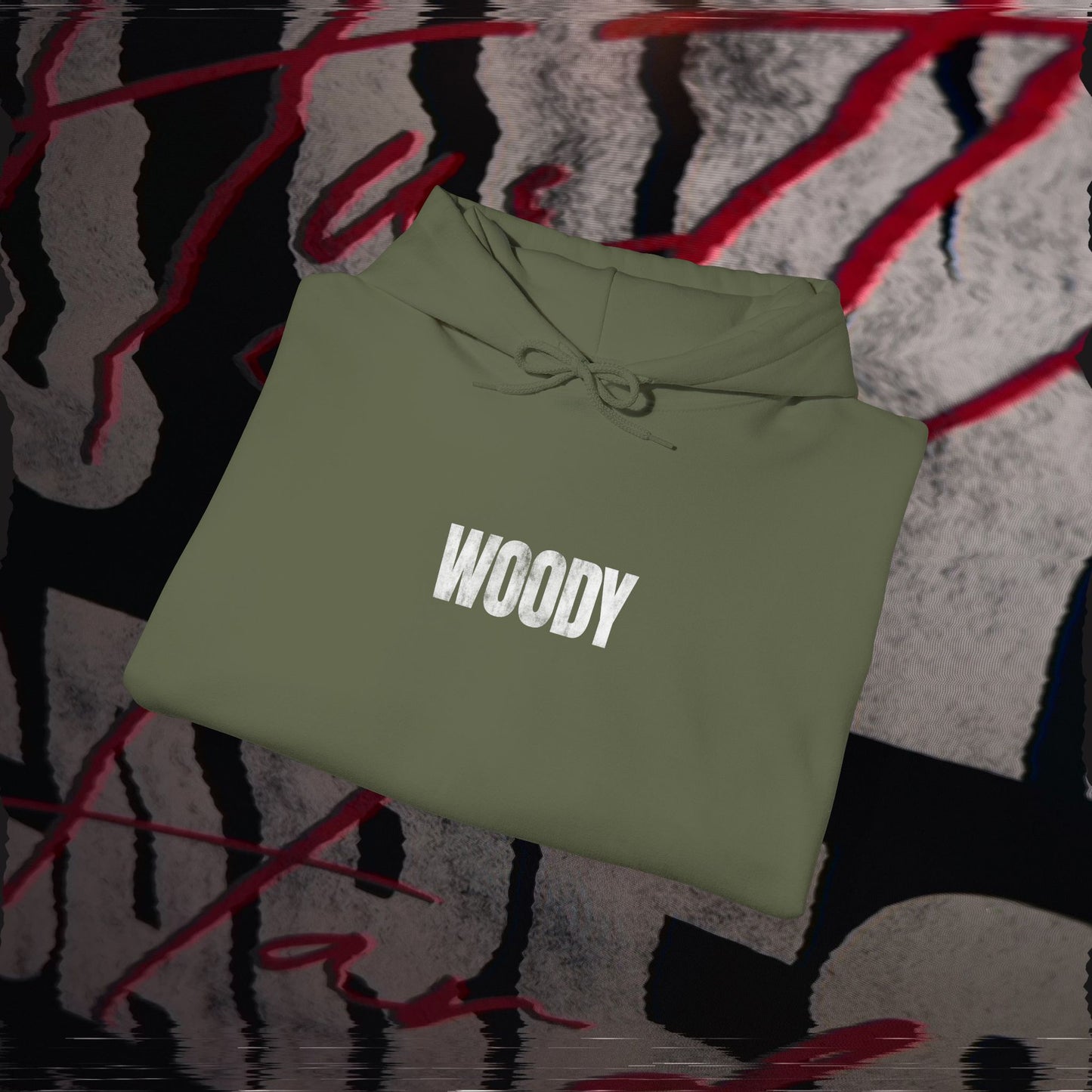 No One Cares, Hustle Harder - Military Green - Hoodie