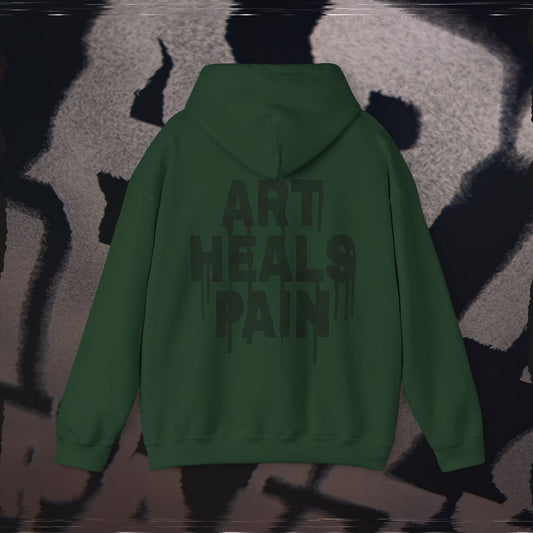 Art Heals Pain - Forest Green - Hoodie