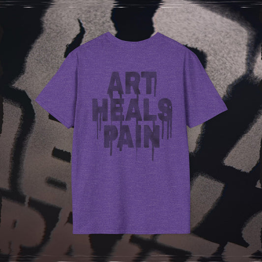 Art Heals Pain - Heather Purple - T-Shirt